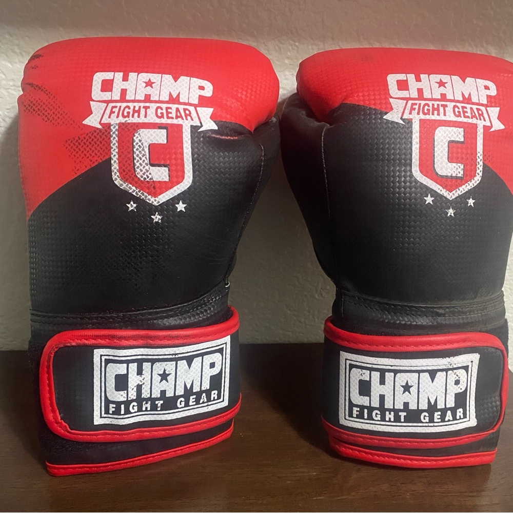 Champs Boxing Gloves - Red and Black